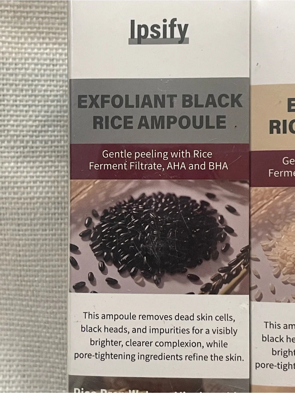 Black Rice & Rice Exfoliant Ampoule 2-pack Gentle Skin Peel Ipsify 08/2028